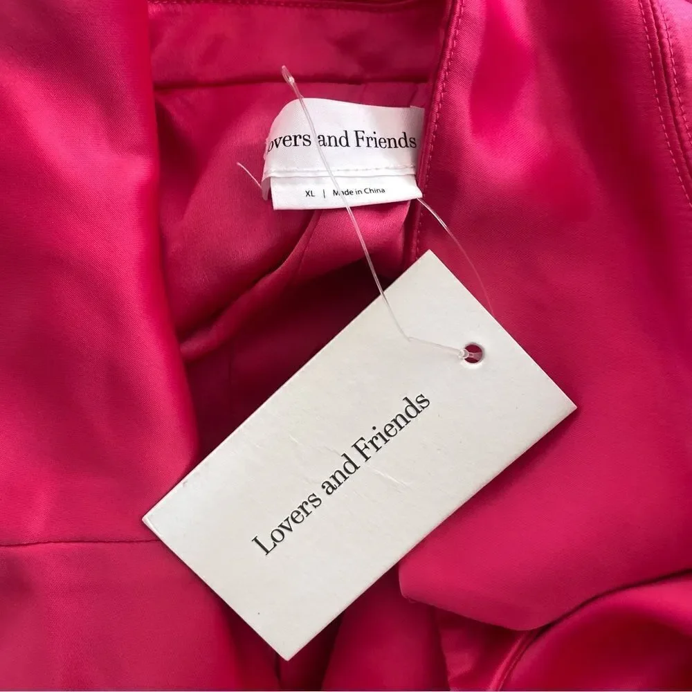 NWT Lovers and Friends Andie blazer dress pink satin mini cut out Revolve XL